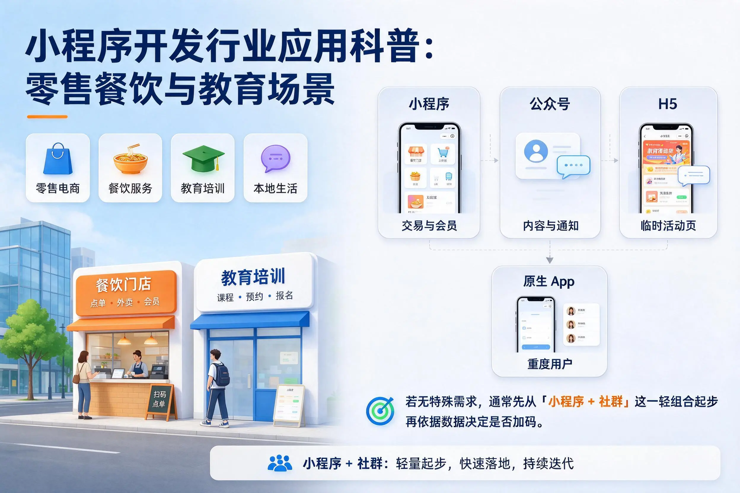 阳江小程序开发行业应用科普：零售餐饮与教育场景