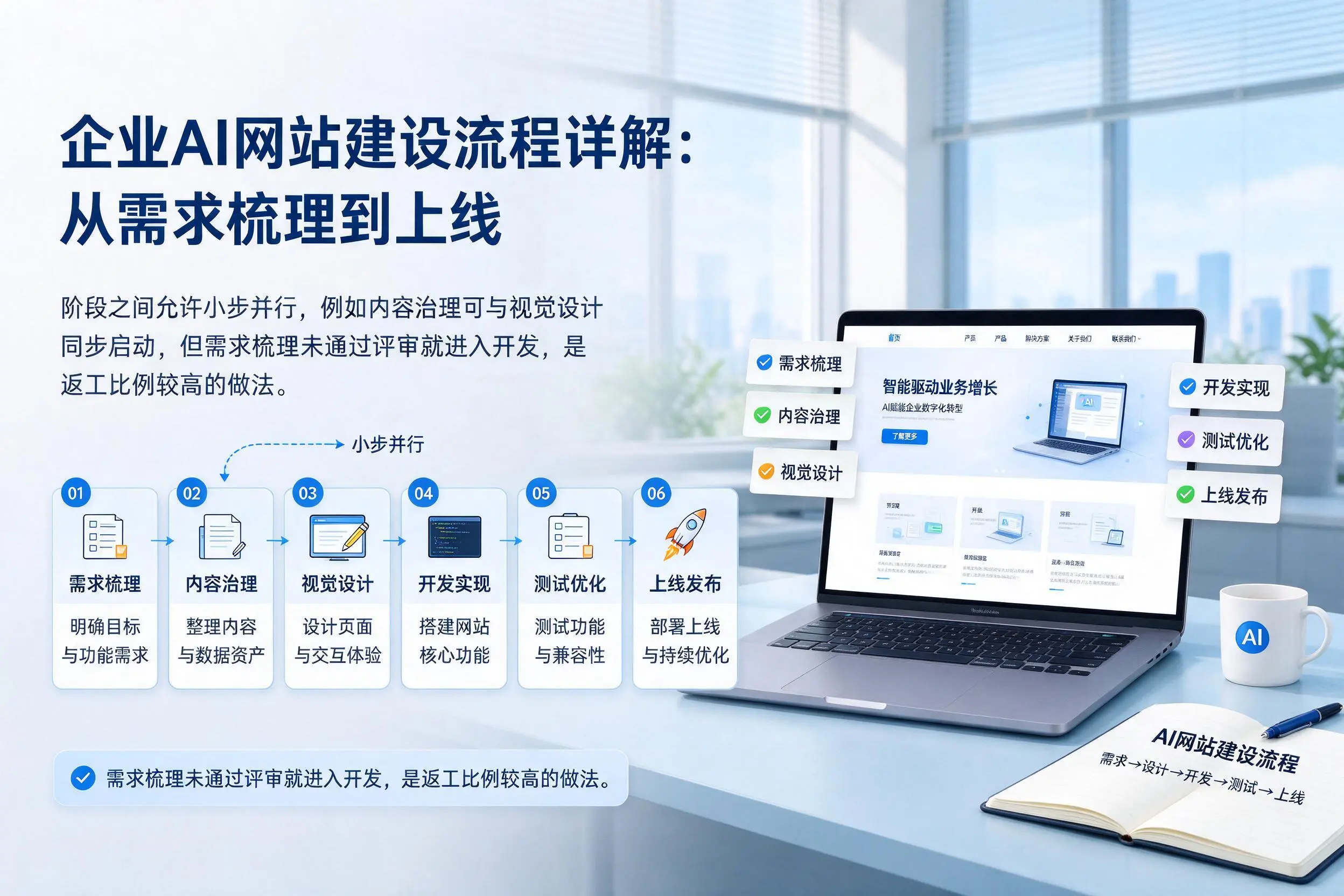 阳江企业AI网站建设流程详解:从需求梳理到上线