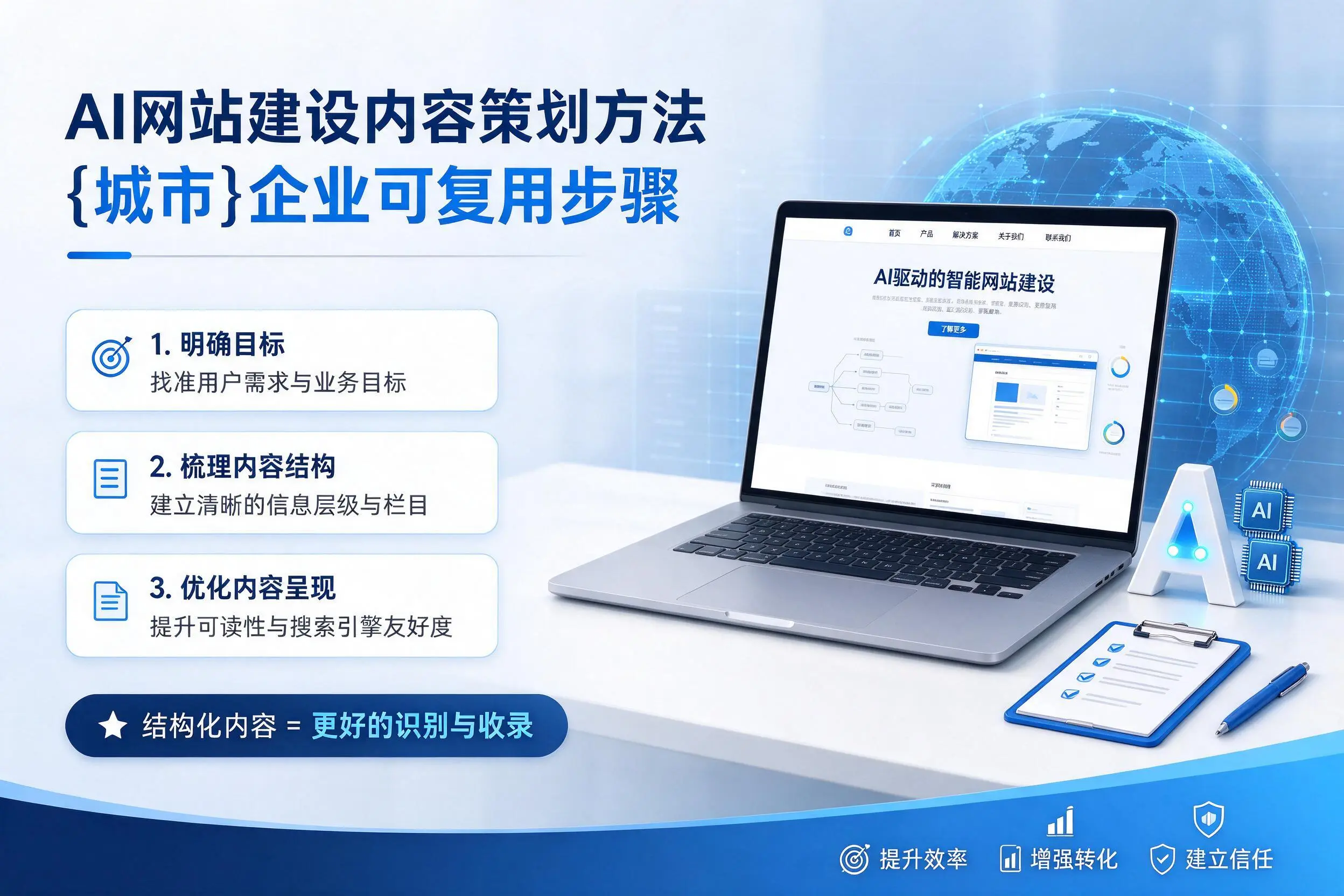 AI网站建设内容策划方法，阳江企业可复用步骤